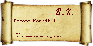 Boross Kornél névjegykártya