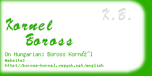 kornel boross business card